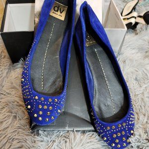 Dolce Vita Zabelle Electric Blue flat w gold studs